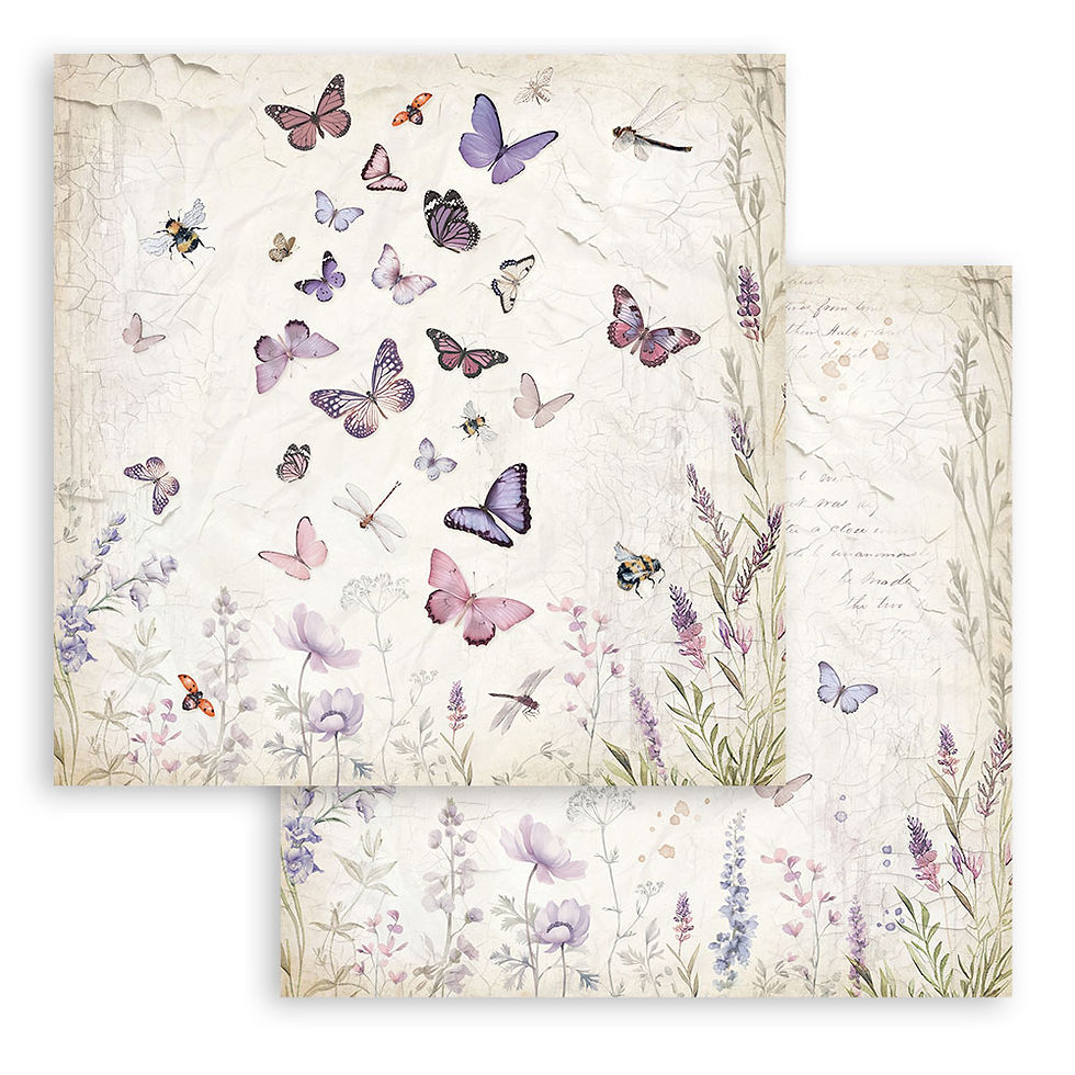 Thumbnail: Scrapbooking Small Pad 10 sheets cm 20,3X20,3 (8"X8") - Lavender