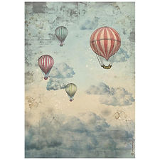 A4 Rice paper packed - Voyages Fantastiques air balloons