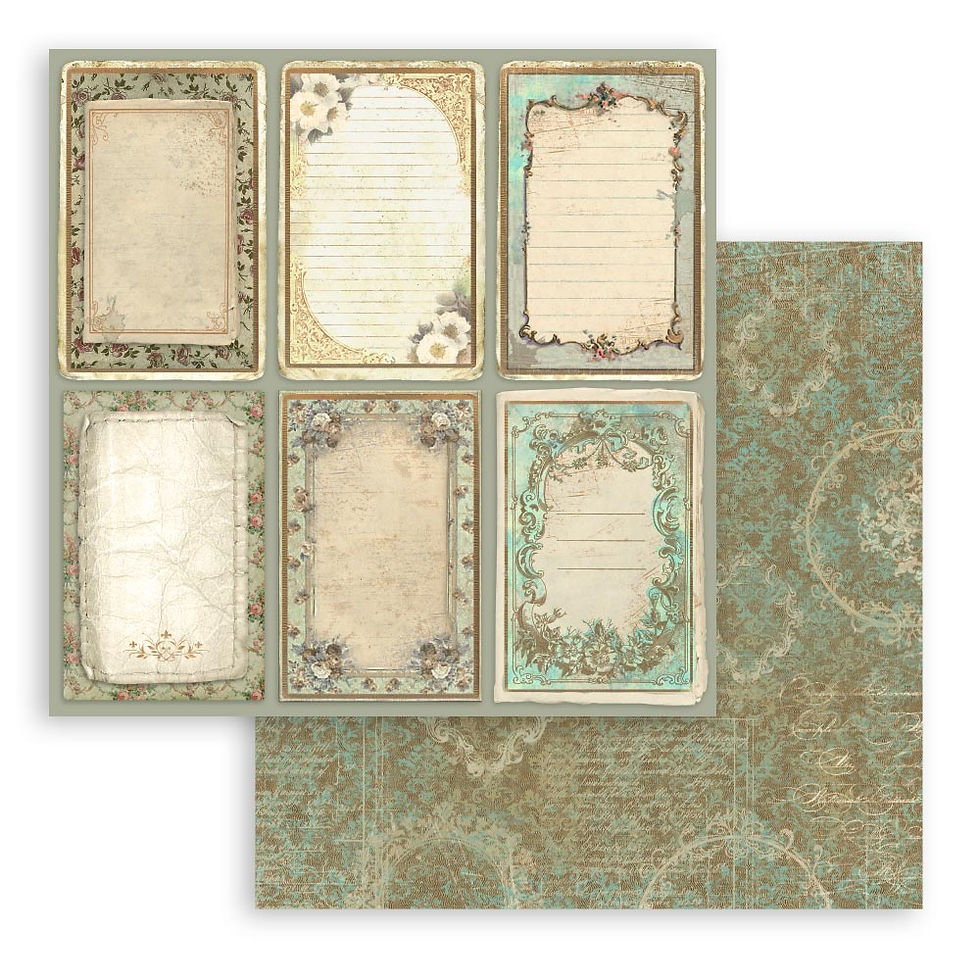 Thumbnail: Scrapbooking Small Pad 10 sheets cm 20,3X20,3 (8"X8") - Precious