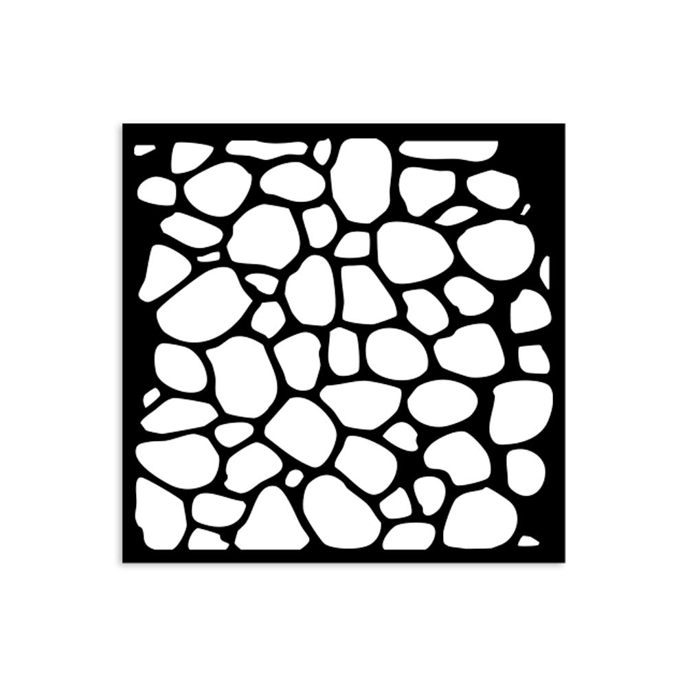 Thick stencil cm 12X12 - Hidden Grove stone pattern