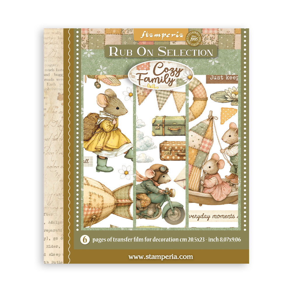 Printed Decorative Rub on selection for Art and Craft cm 20,5x23 - Cozy Family