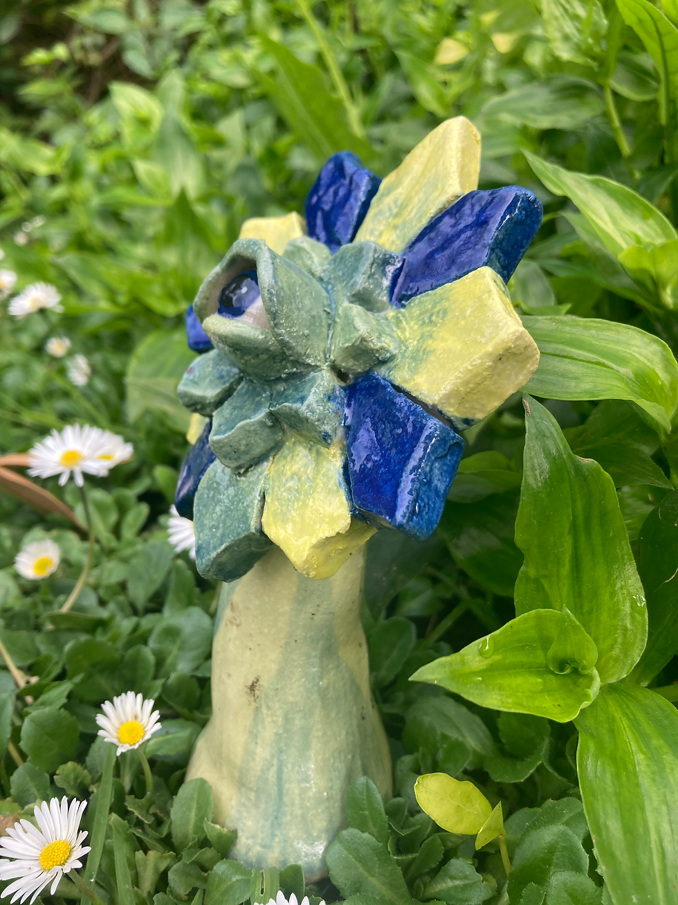 Thumbnail: Psychedelic Flower (Navy and Lemon)