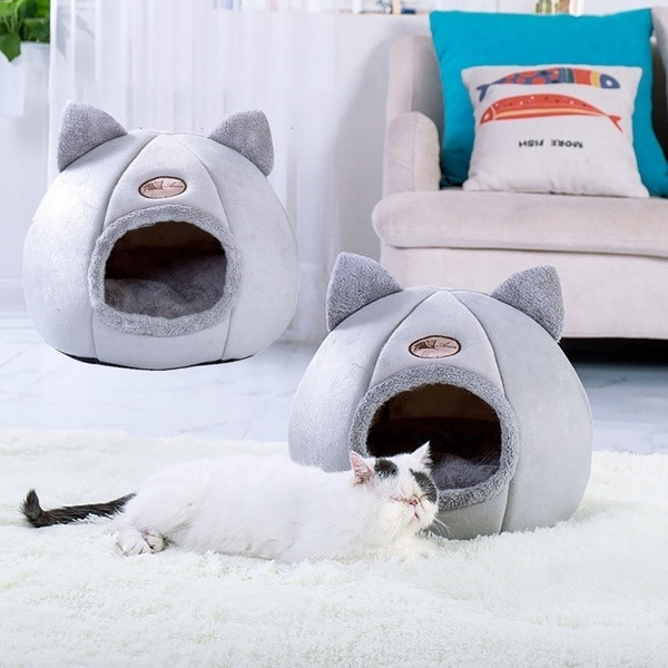 Pet Dog Cat Tente Maison Kennel Hiver nid chaud Tapis de couchage pliable doux,