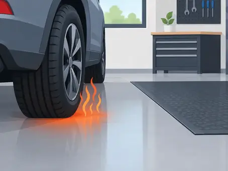 How to Stop Hot Tire Pickup on Garage Floors