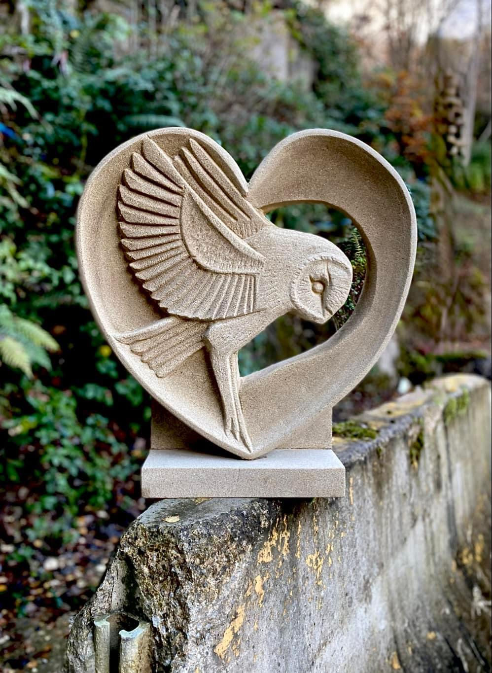 Gritstone Owl In The Heart. This item is made to order