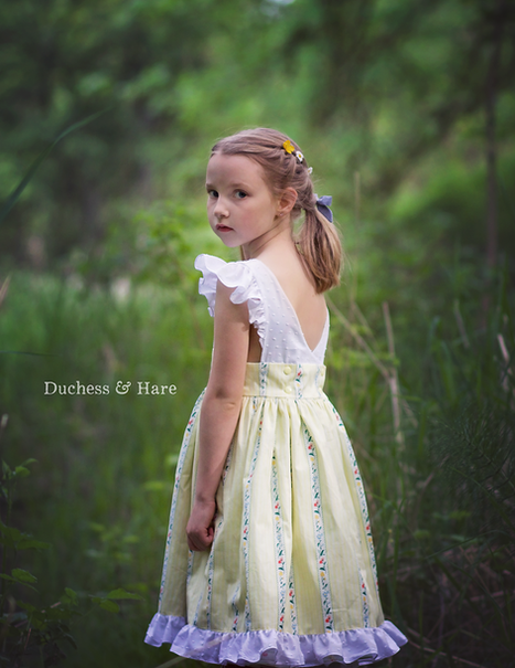 Back of Uturn pinafore.  Bottom ruffle option.