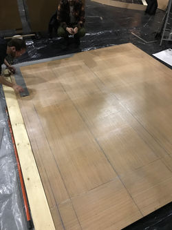 The non-functioning door in the wall getting a foam skin.