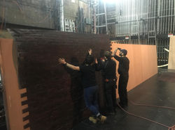 Installing the first vacuform sheets of many.