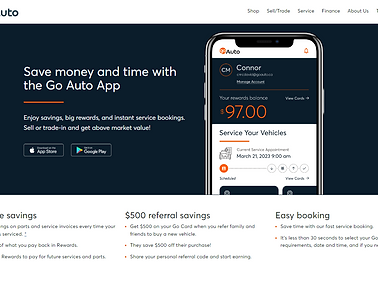 Go Auto app page