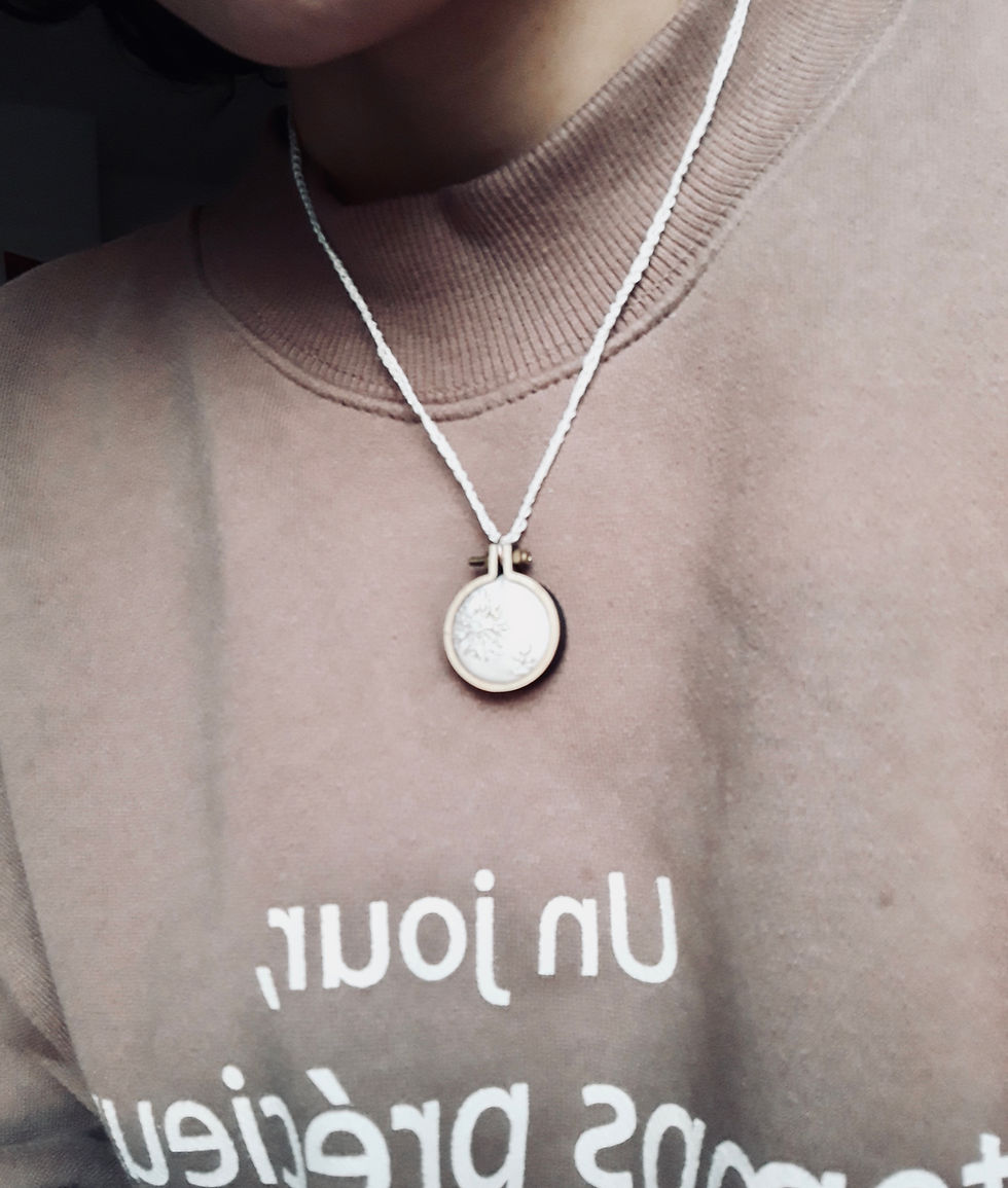 Thumbnail: Snow '눈noon' embroidery Necklace