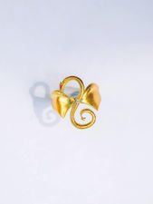 Golden dragon ring with ruby and diamond, imbued with light codes