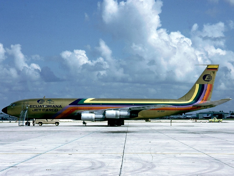 Thumbnail: Ecuatoriana Jet Cargo Scale 1-400 model diecast Boeing B707-300F HC-BGP