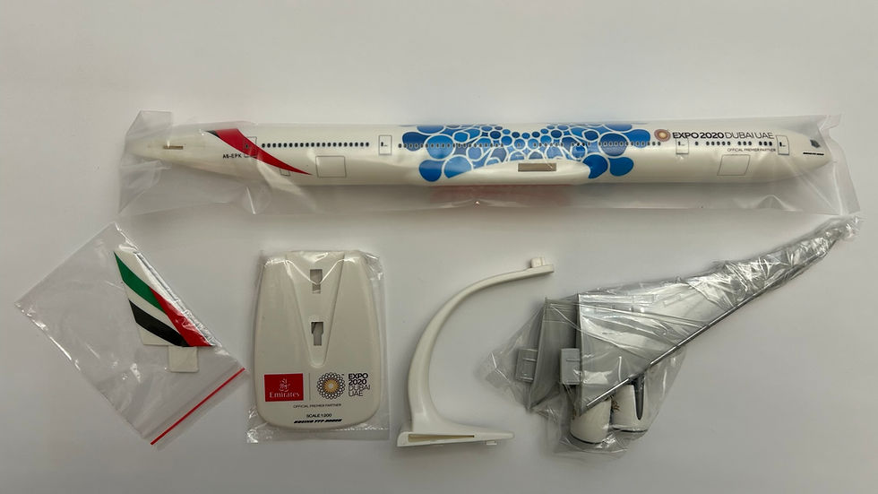 Thumbnail: Emirates Scale 1-200 model Boeing B777-300ER Expo 2020 #01 A6-EPK Blue mobility