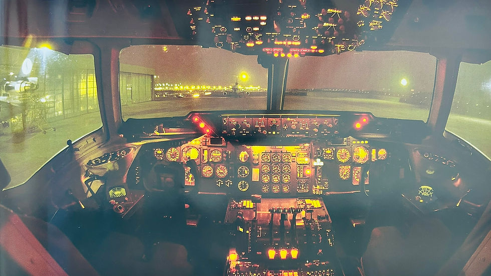 サムネイル： Sabena Panoramic Poster DC-10 Cockpit at night B40 53x80