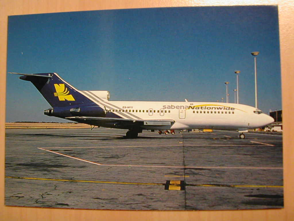 Sabena Postcard #019 Boeing B727-95 Sabena-Nationwide ZS-NYY 1997