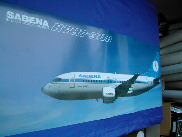 Pikkukuva: Sabena Panoramic Poster B737-300 OO-SDX Flying 40x120