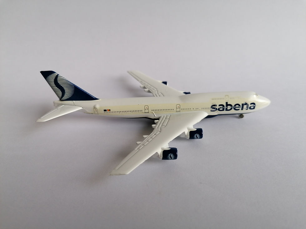 サムネイル： Sabena Scale 1-600 model diecast Boeing B747-300 Qualiflyer Colors