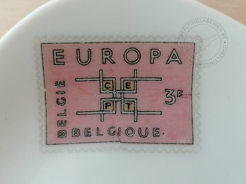 Miniatura: Sabena Ashtray Vintage Style Expo 1958 Belgium Stamps Caravelle Boudewijn Europa