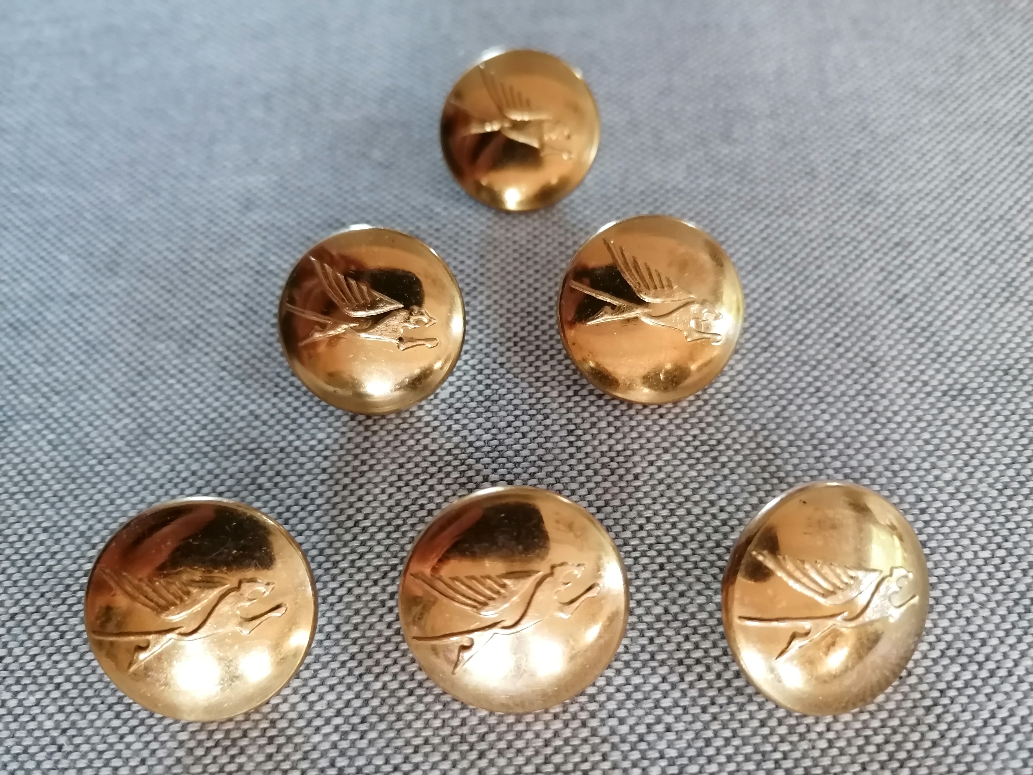 Air Zaïre Congo Costume Crew Buttons Flying Leopard Sabena