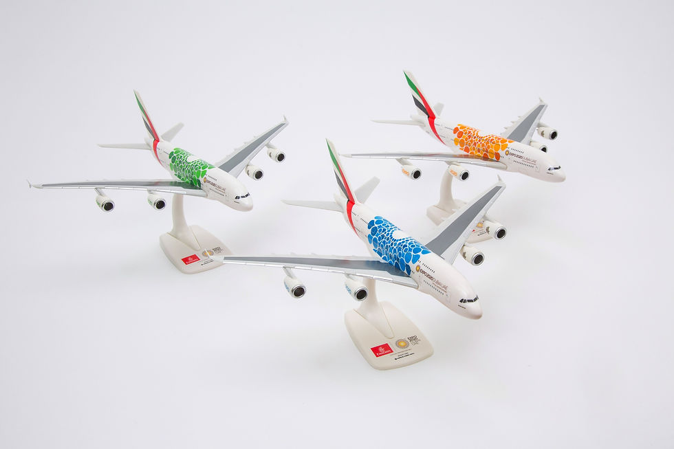 Miniaturebillede: Emirates Scale 1-250 model Airbus A380-800 Expo 2020 #07 A6-EOC Blue mobility