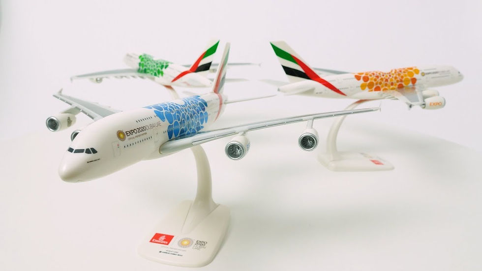 Hình thu nhỏ: Emirates Scale 1-250 model Airbus A380-800 Expo 2020 #07 A6-EOC Blue mobility