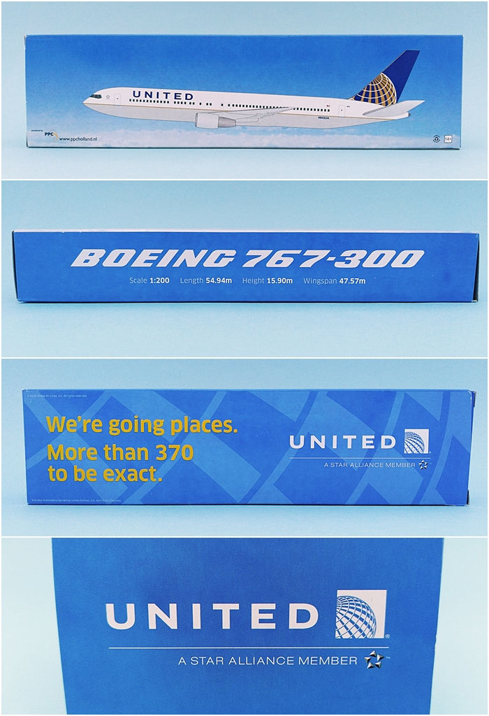 Miniatura: United Airlines Scale 1-200 model Boeing B767-300ER N643UA #01