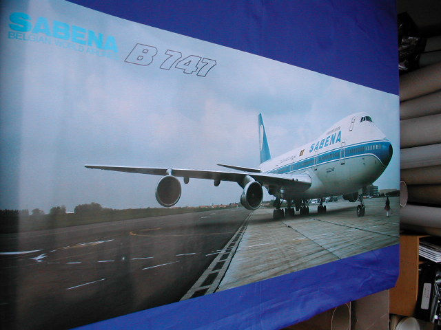サムネイル： Sabena Panoramic Poster B747-100 OO-SGA Tarmac 40x120