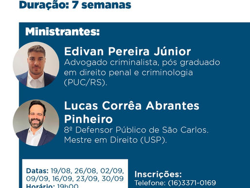 Participe da Oficina de Direito Penal da OAB São Carlos
