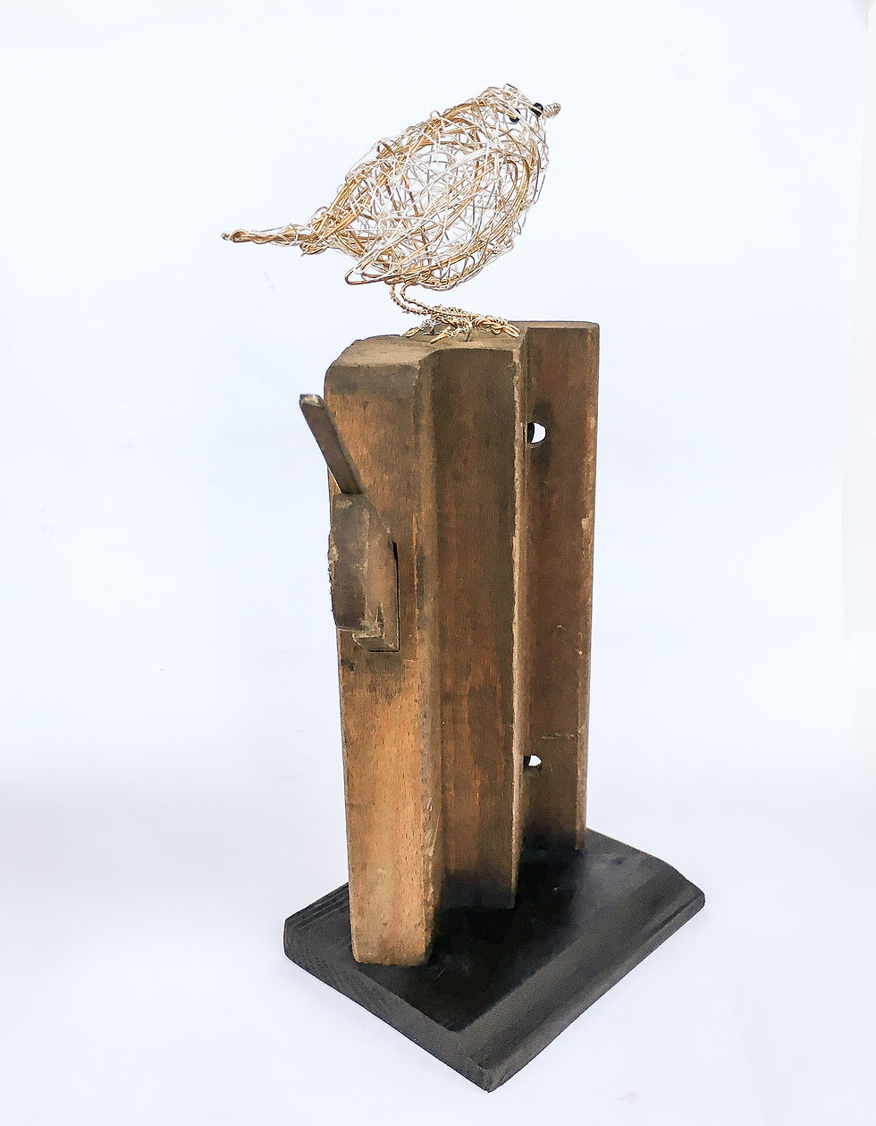 Thumbnail: Wire Bird on a Vintage Carpenters Plane (SOLD)
