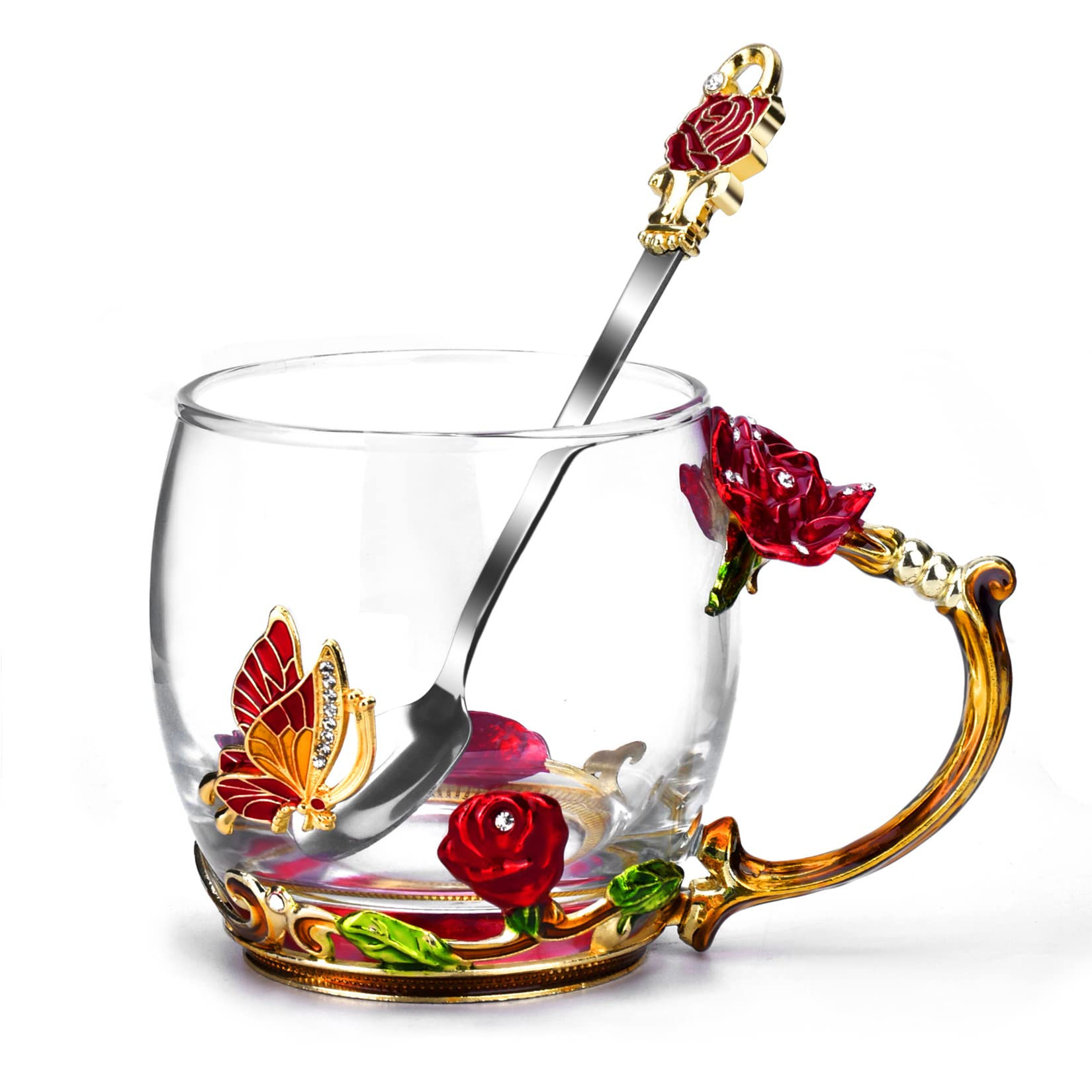 OEAGO - Glass coffee Enamel Mug