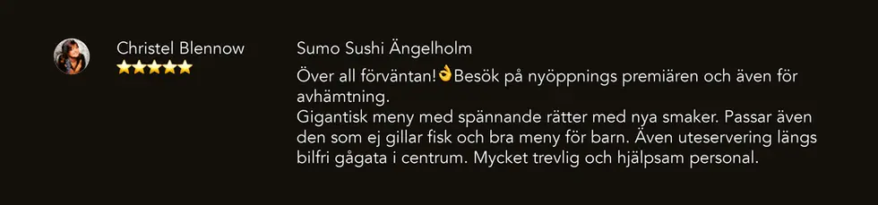 Sumo Sushi Ängelholm Recension