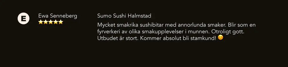 Sumo Sushi Halmstad Recension