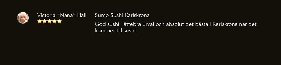 Sumo Sushi Karlskrona Recension