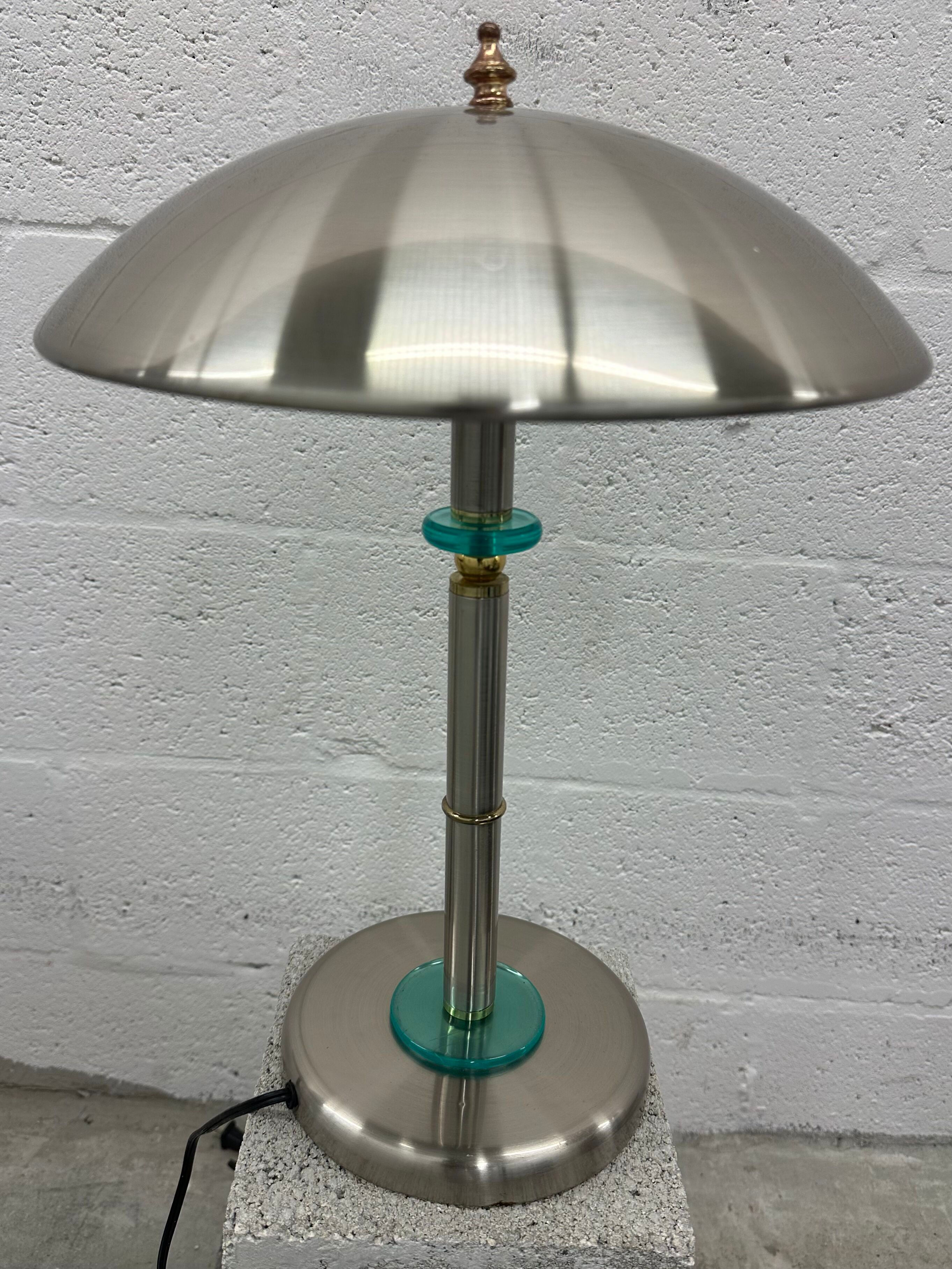Vintage brush steel finish dome lamp