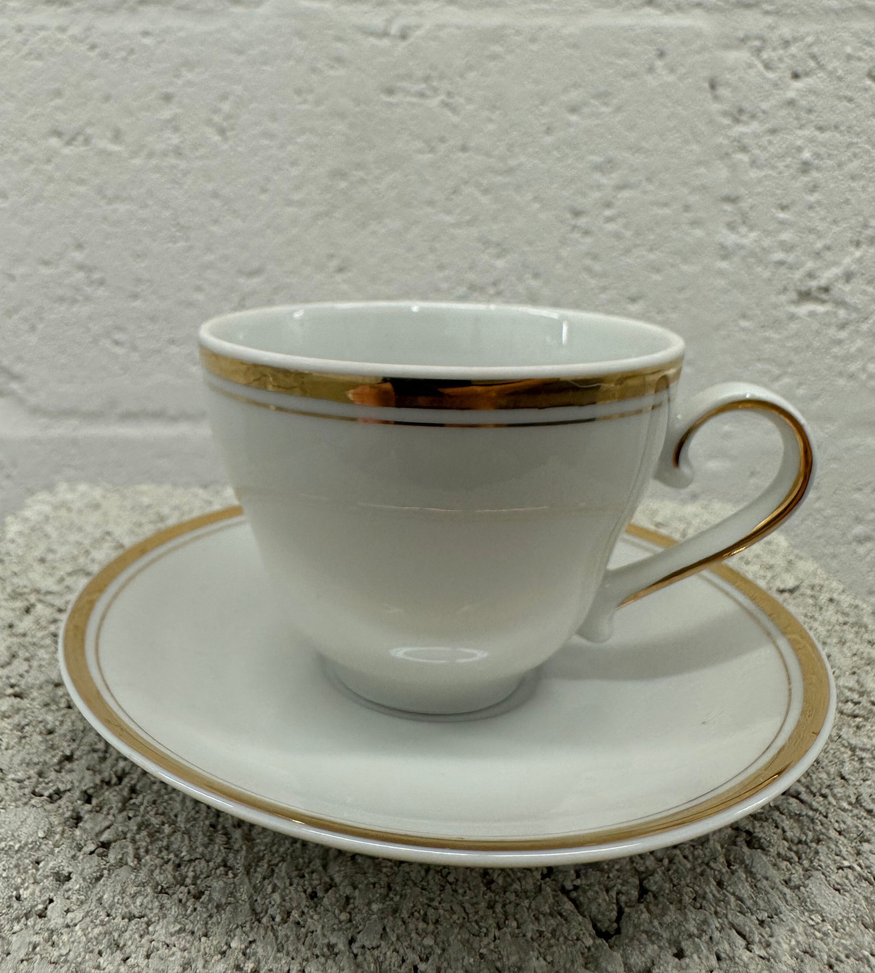 Porcelain tea cup and plate set