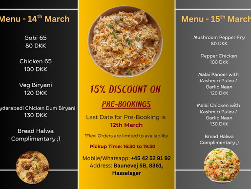 Our FIRST Weekend Menu!
