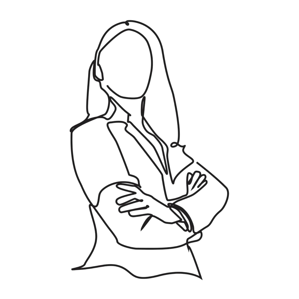 businesswoman-standing-with-confidence-pose-single-line-drawing-illustration-for-business-