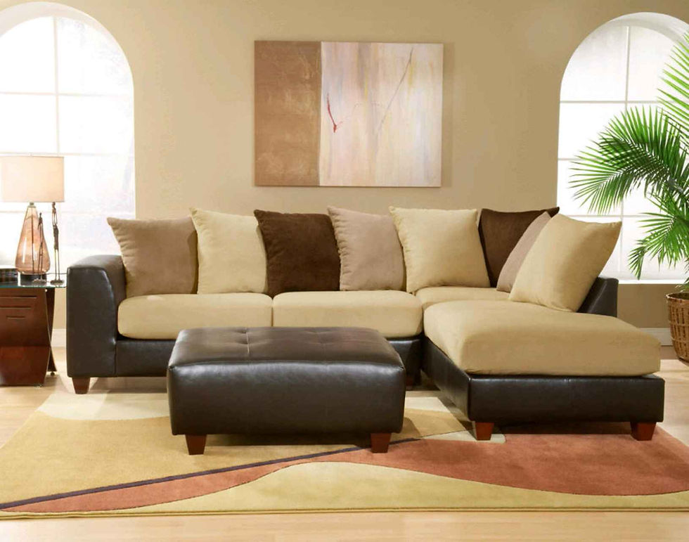 L shaped Leather/fabric Sofa