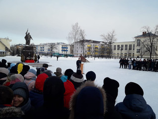 Участие студентов НМПК на митинге, посвященном выводу советских войск из Афганистана.
