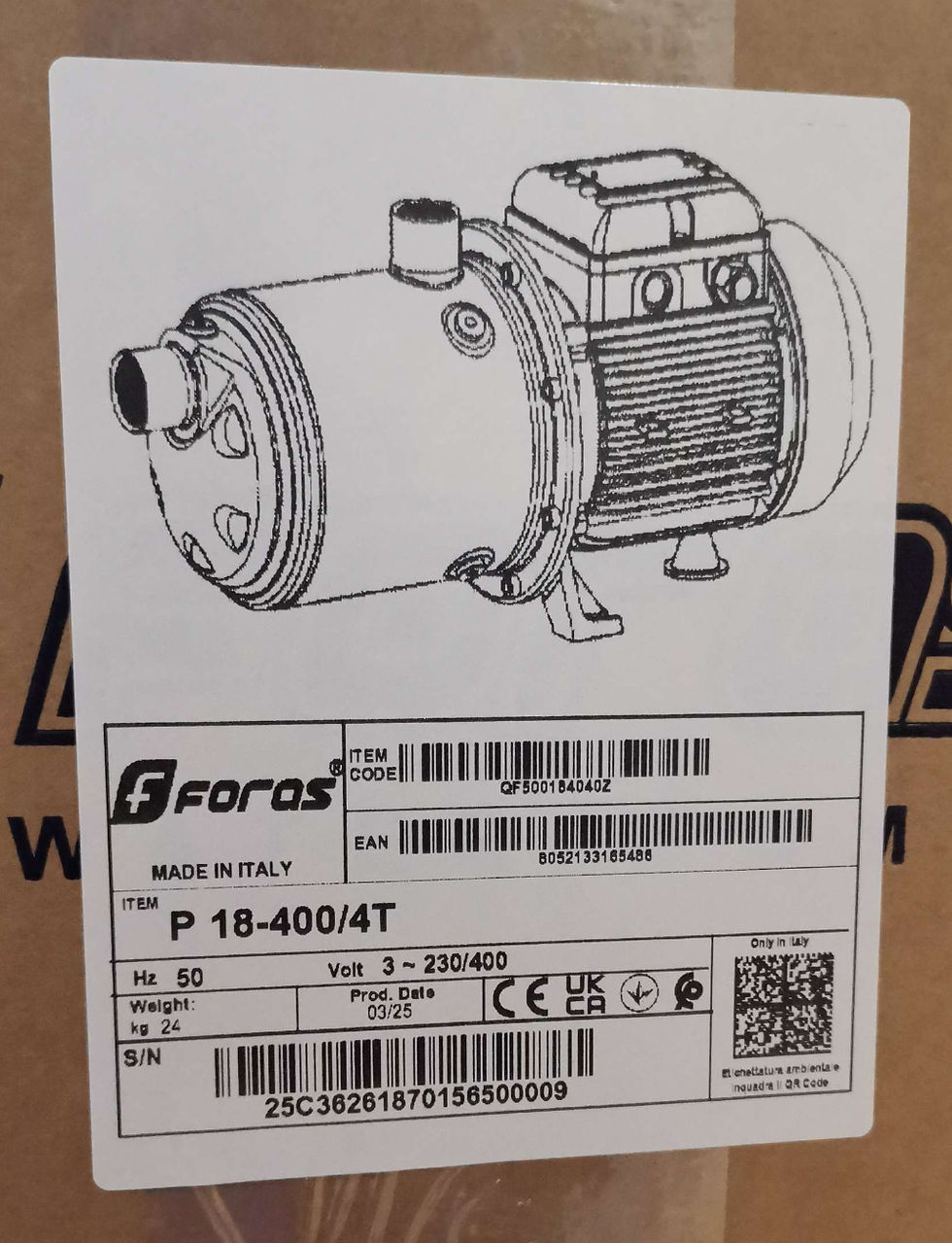 Miniature : P18-400/4T - Agricultural  Silent Pump Foras Pentax Water Pumps Calpeda