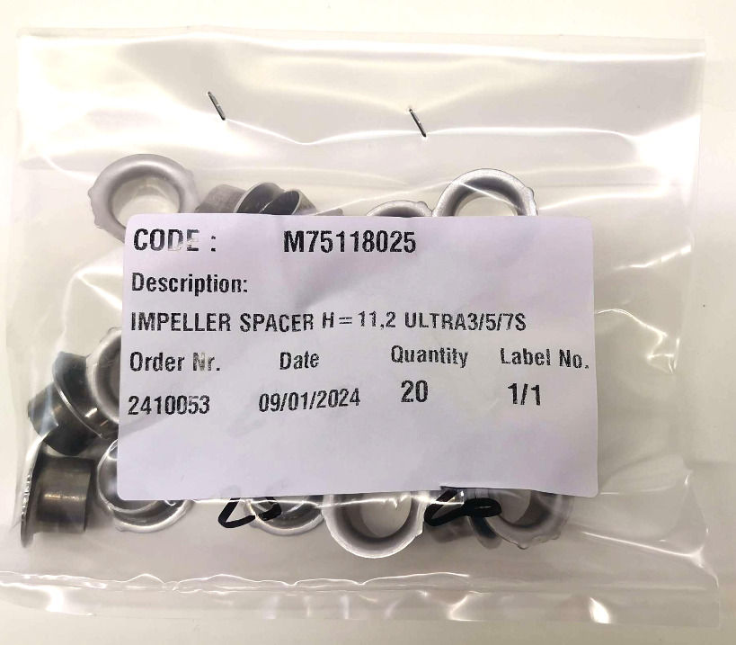 Miniaturbild: M75118025 - IMPELLER SPACER H=11,2 ULTRA3/5/7S Pentax_Water_pump Foras Pedrollo