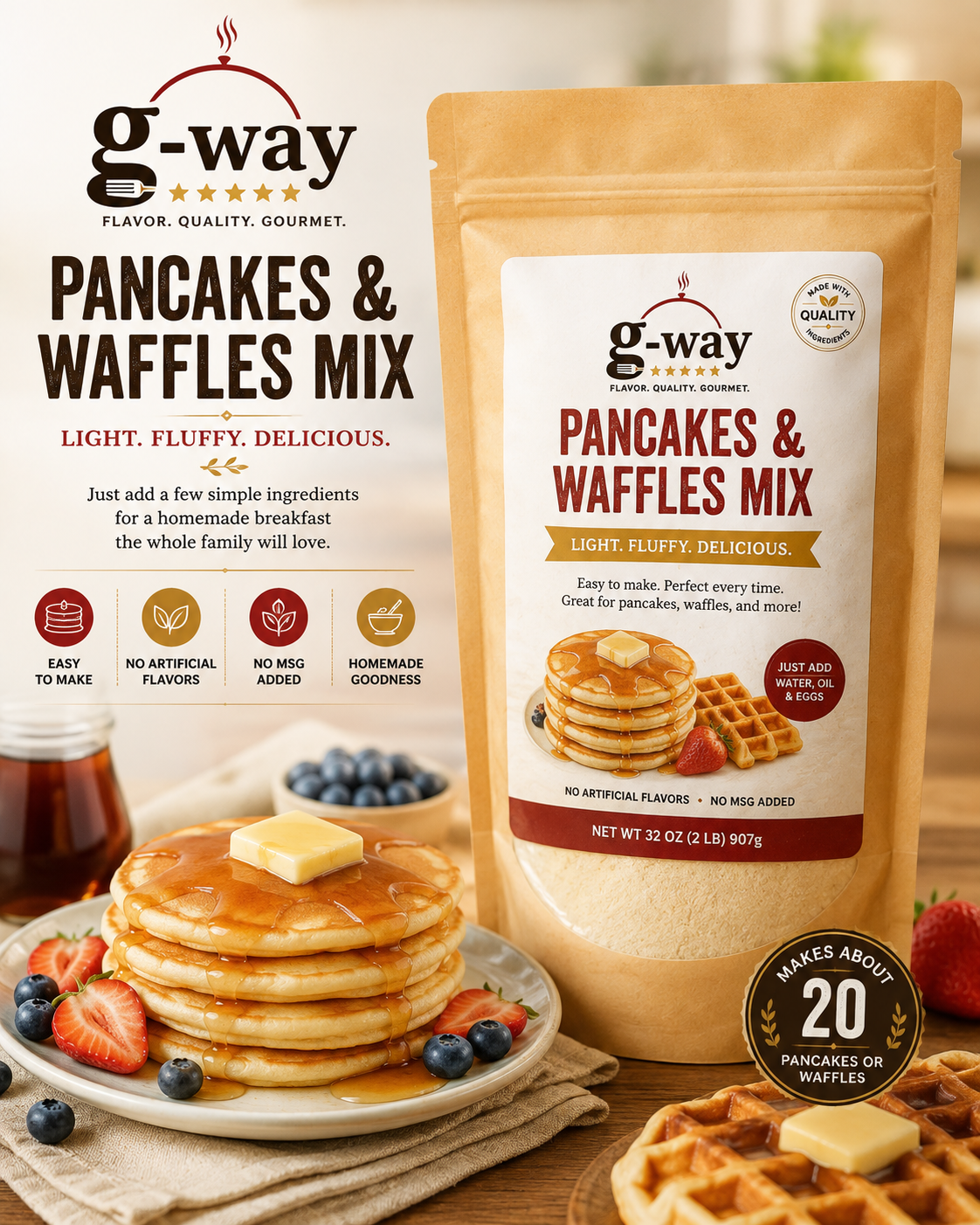 G-Way Pancakes & Waffles Mix
