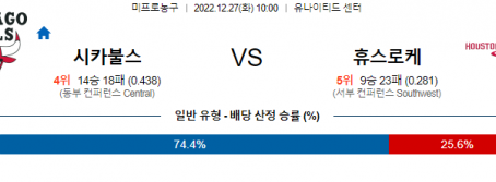 12월27일 NBA 시카고 휴스턴 해외농구분석 무료중계 스포츠분석