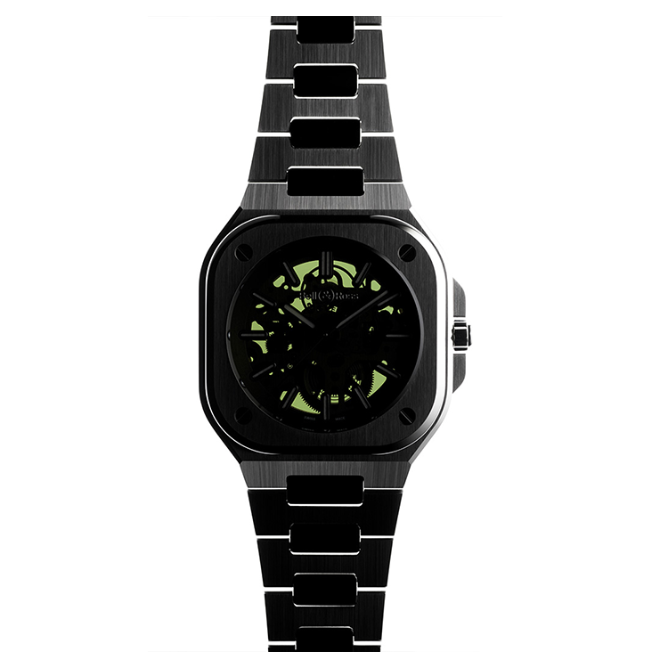 縮圖：BELL & ROSS - BR 05 SKELETON GREEN - STAINLESS STEEL - 40mm