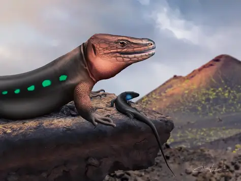 Extinct giant lizards of the Canary Islands: 𝘎𝘢𝘭𝘭𝘰𝘵𝘪𝘢 𝘨𝘰𝘭𝘪𝘢𝘵𝘩 & 𝘎. 𝘢𝘶𝘢𝘳𝘪𝘵𝘢𝘦
