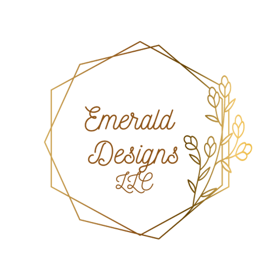 Gold Luxury Geometric Floral Wreath Busi