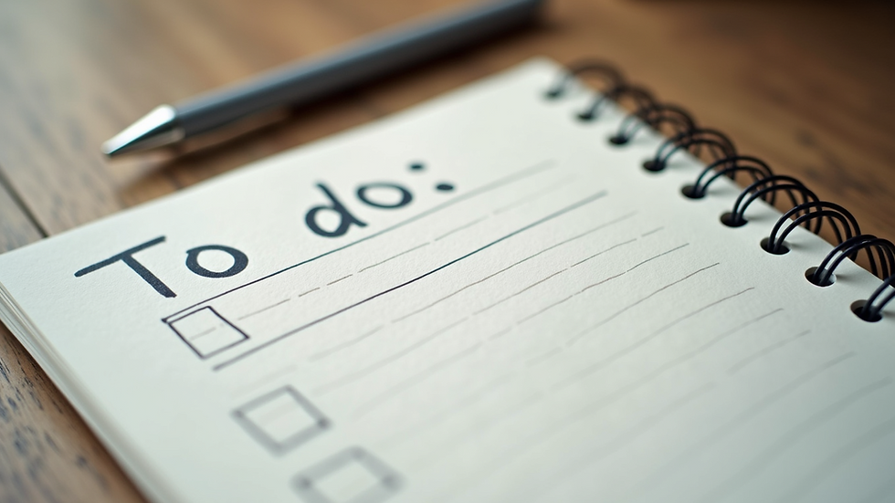 Close-up view of a notepad with a to-do list