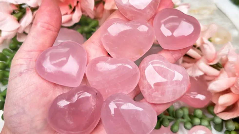 Rose quartz crystal for emotional healing and self love