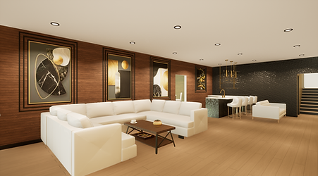 Small Residence basement buildout 3D rendering by ANGO Design Studio