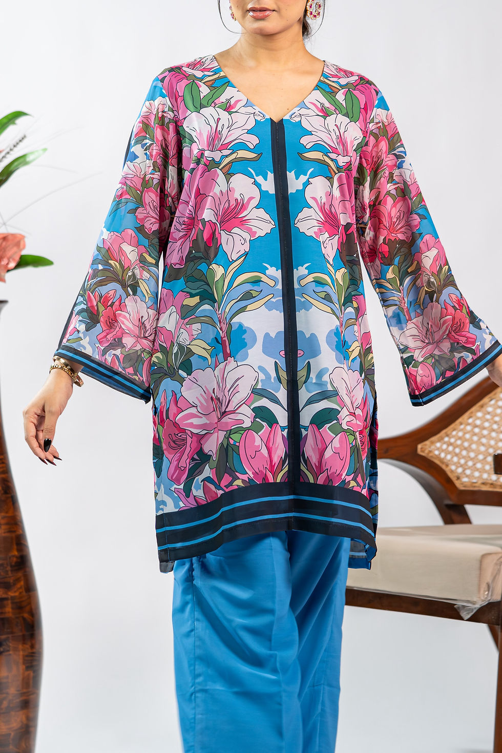Thumbnail: BLUE FLORAL CO-ORD SET